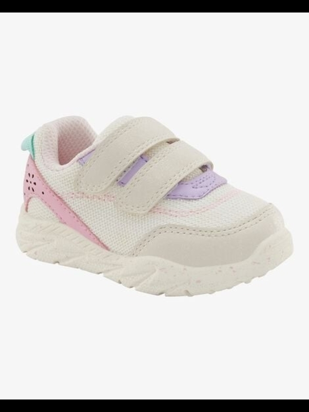 Carter's Cream Sneaker with Pink, Purple & Mint Accents